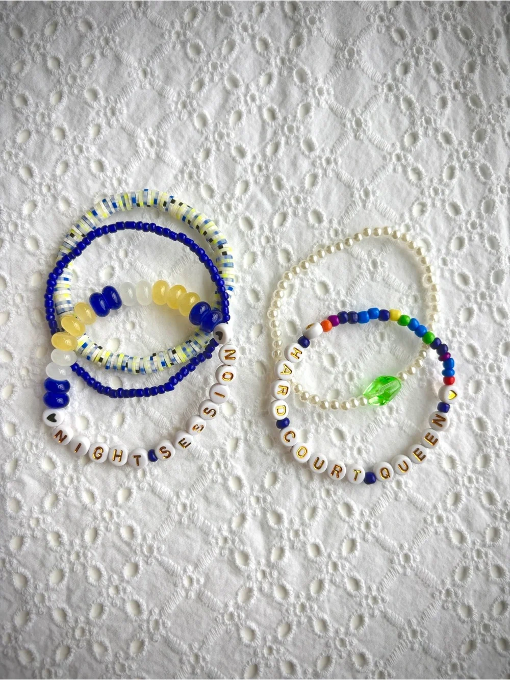 Tenniscore | Handmade Beaded Bracelet Stack of 5 | Summer NYC Grand Slam |